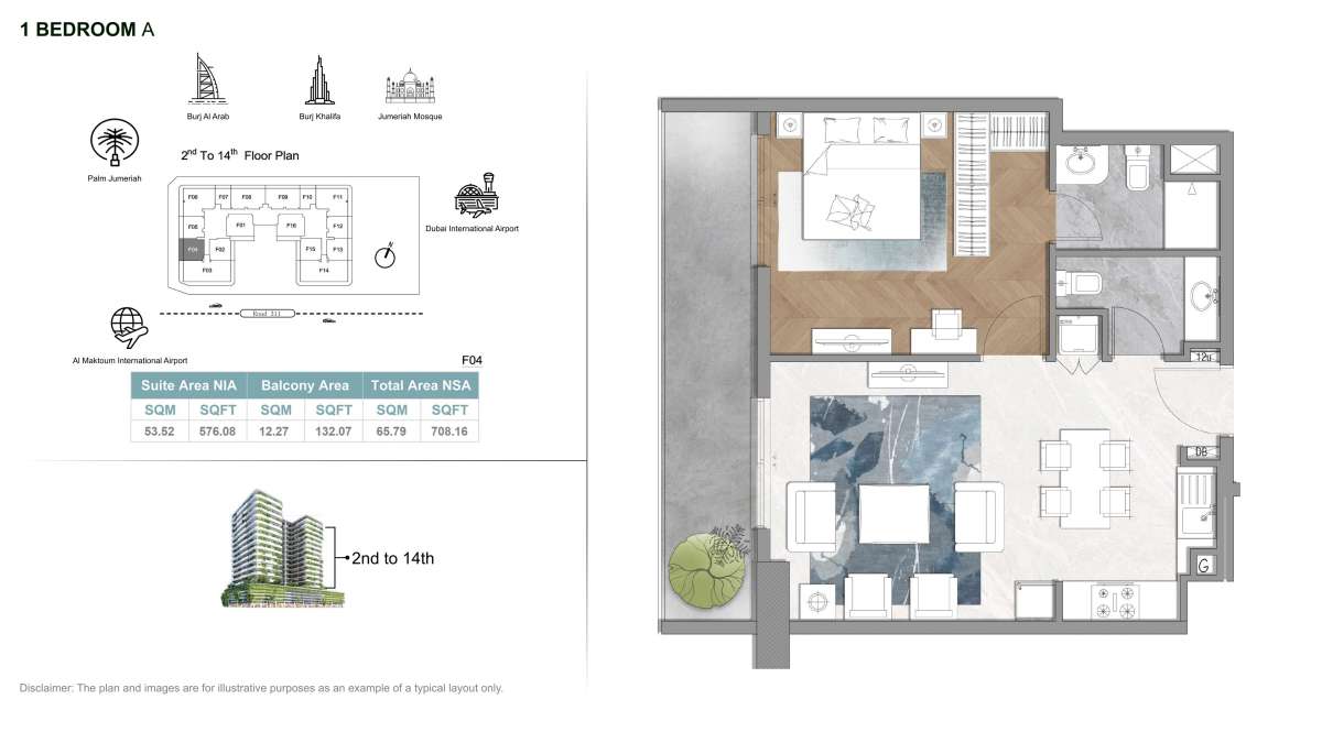 1BHK-A | Forest City Tower